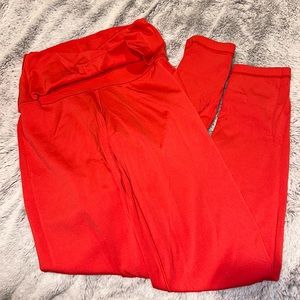 never worn red aerie cross leggings